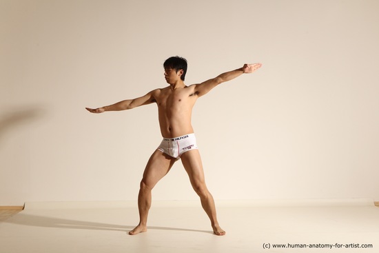 Underwear Martial art Man Asian Moving poses Average Short Black Dynamic poses Academic