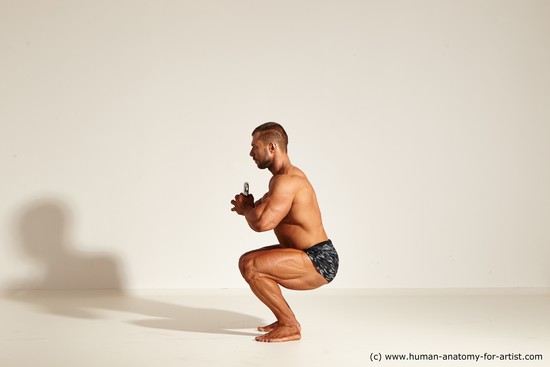 Underwear Gymnastic poses Man White Standing poses - ALL Muscular Short Brown Standing poses - simple Dynamic poses Academic