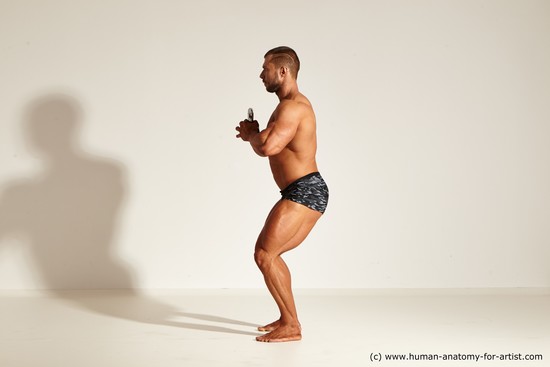 Underwear Gymnastic poses Man White Standing poses - ALL Muscular Short Brown Standing poses - simple Dynamic poses Academic