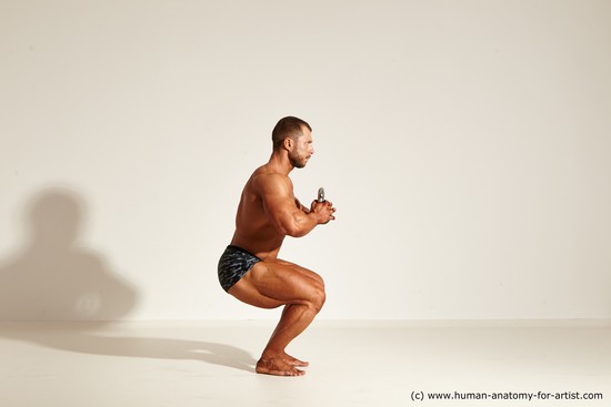 Underwear Gymnastic poses Man White Standing poses - ALL Muscular Short Brown Standing poses - simple Dynamic poses Academic