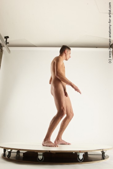 Nude Man White Standing poses - ALL Slim Short Brown Standing poses - simple Multi angles poses Realistic