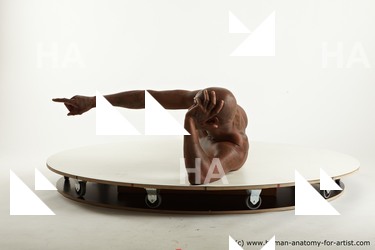 Nude Man Black Slim Bald Realistic