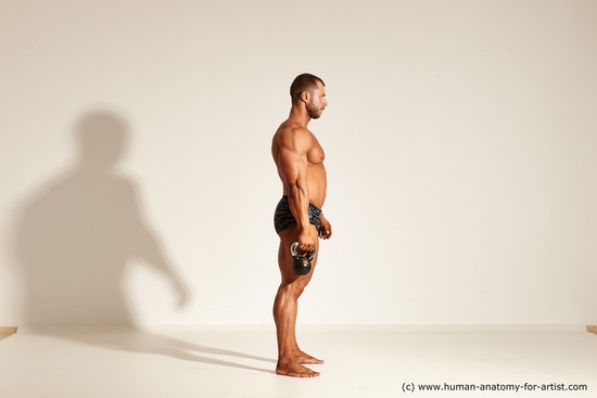 Underwear Gymnastic poses Man White Standing poses - ALL Muscular Short Brown Standing poses - simple Dynamic poses Academic