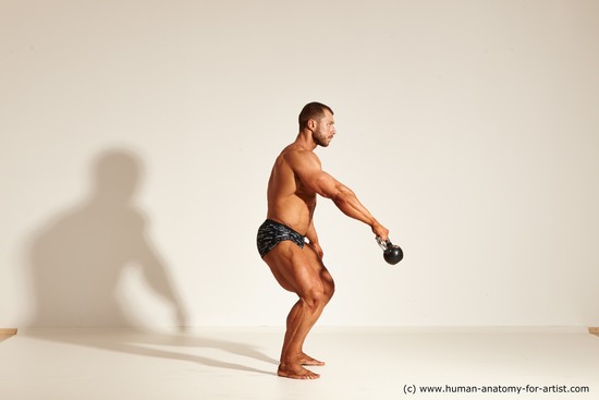 Underwear Gymnastic poses Man White Standing poses - ALL Muscular Short Brown Standing poses - simple Dynamic poses Academic