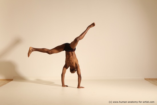 Underwear Man Black Athletic Black Dancing Dreadlocks Dynamic poses Academic