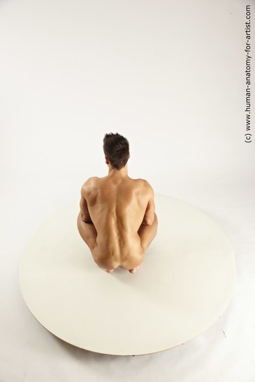 Nude Man White Muscular Short Blond Multi angles poses Realistic