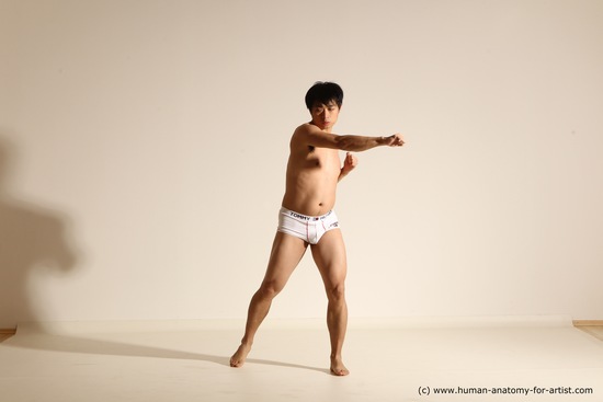 Underwear Martial art Man Asian Moving poses Average Short Black Dynamic poses Academic