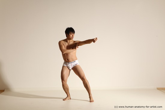 Underwear Martial art Man Asian Moving poses Average Short Black Dynamic poses Academic