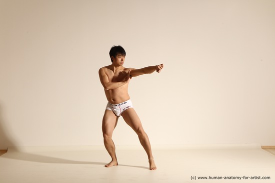 Underwear Martial art Man Asian Moving poses Average Short Black Dynamic poses Academic