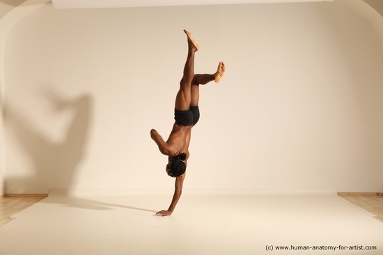 Underwear Man Black Athletic Black Dancing Dreadlocks Dynamic poses Academic