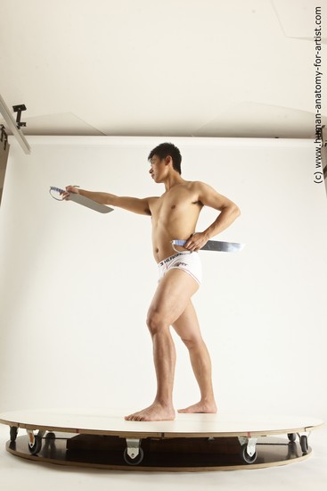 Underwear Fighting with sword Man Asian Standing poses - ALL Average Medium Black Standing poses - simple Multi angles poses Academic