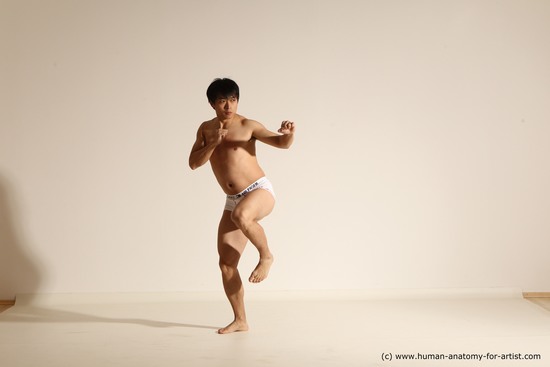 Underwear Martial art Man Asian Moving poses Average Short Black Dynamic poses Academic