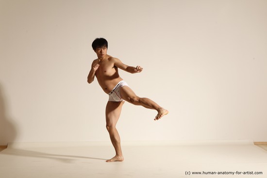 Underwear Martial art Man Asian Moving poses Average Short Black Dynamic poses Academic