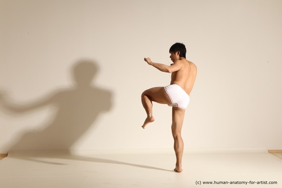 Underwear Martial art Man Asian Moving poses Average Short Black Dynamic poses Academic