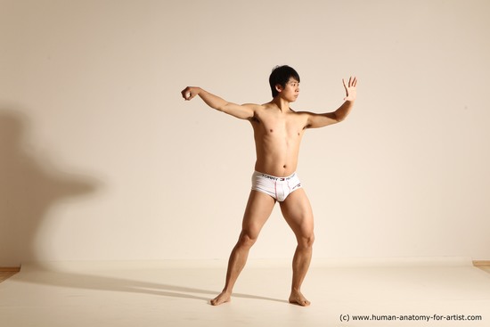 Underwear Martial art Man Asian Moving poses Average Short Black Dynamic poses Academic