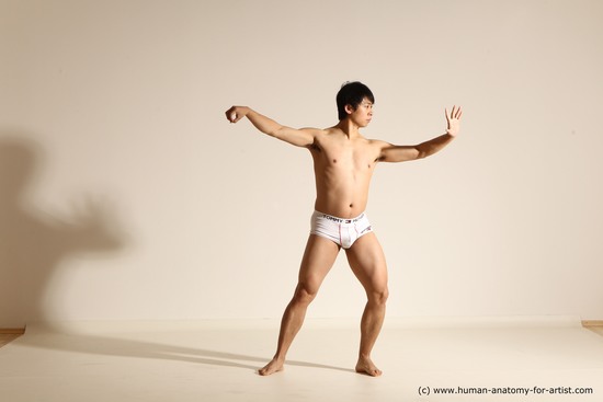 Underwear Martial art Man Asian Moving poses Average Short Black Dynamic poses Academic