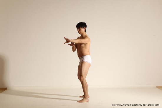 Underwear Martial art Man Asian Moving poses Average Short Black Dynamic poses Academic