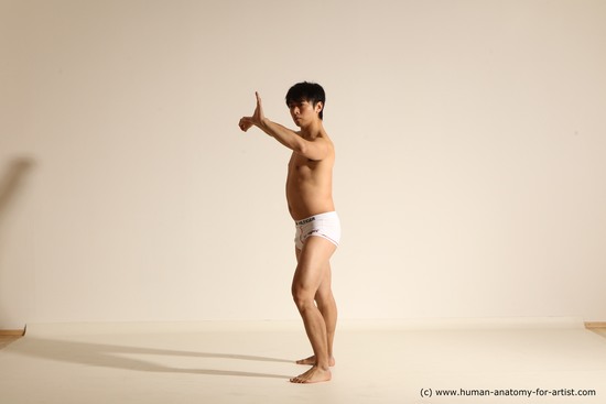 Underwear Martial art Man Asian Moving poses Average Short Black Dynamic poses Academic