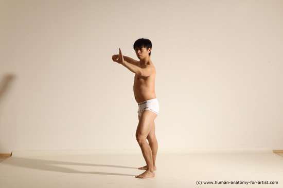 Underwear Martial art Man Asian Moving poses Average Short Black Dynamic poses Academic