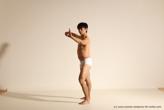 Underwear Martial art Man Asian Moving poses Average Short Black Dynamic poses Academic