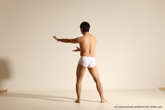 Underwear Martial art Man Asian Moving poses Average Short Black Dynamic poses Academic