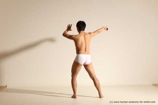 Underwear Martial art Man Asian Moving poses Average Short Black Dynamic poses Academic