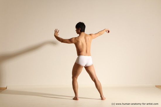 Underwear Martial art Man Asian Moving poses Average Short Black Dynamic poses Academic