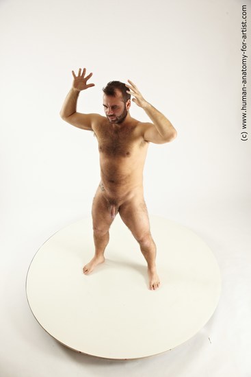 Nude Man White Standing poses - ALL Average Short Brown Standing poses - simple Multi angles poses Realistic