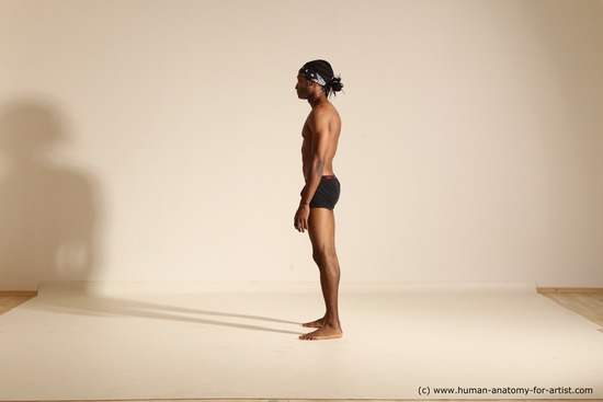 Underwear Man Black Athletic Black Dancing Dreadlocks Dynamic poses Academic