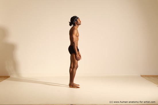 Underwear Man Black Athletic Black Dancing Dreadlocks Dynamic poses Academic