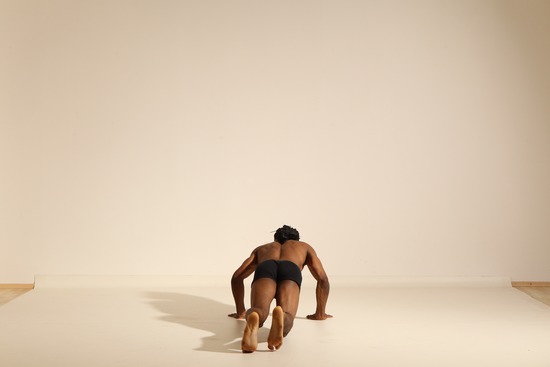 Underwear Man Black Athletic Black Dancing Dreadlocks Dynamic poses Academic