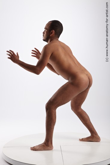 Nude Man Black Standing poses - ALL Average Short Black Standing poses - simple Realistic