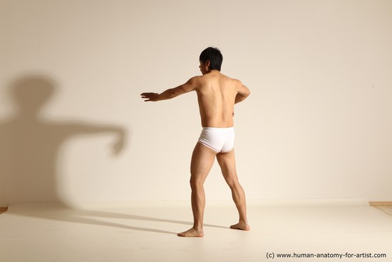 Underwear Martial art Man Asian Moving poses Average Short Black Dynamic poses Academic