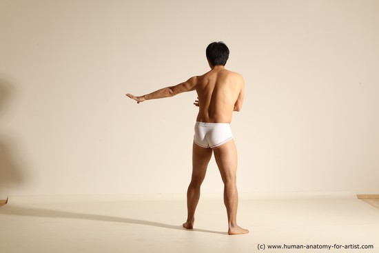 Underwear Martial art Man Asian Moving poses Average Short Black Dynamic poses Academic