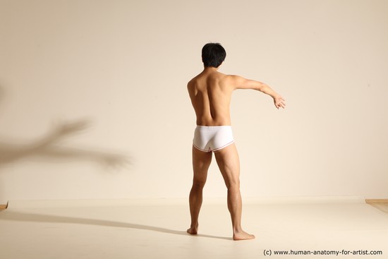 Underwear Martial art Man Asian Moving poses Average Short Black Dynamic poses Academic