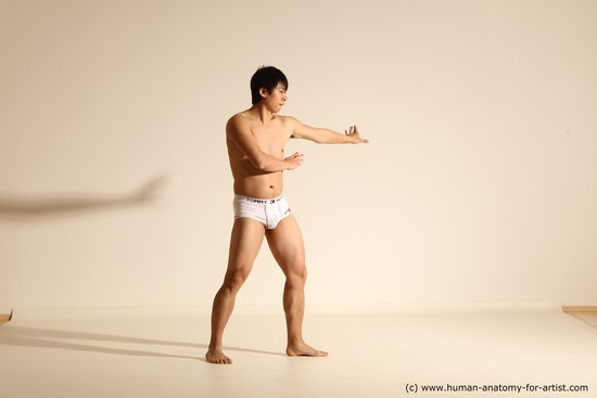 Underwear Martial art Man Asian Moving poses Average Short Black Dynamic poses Academic