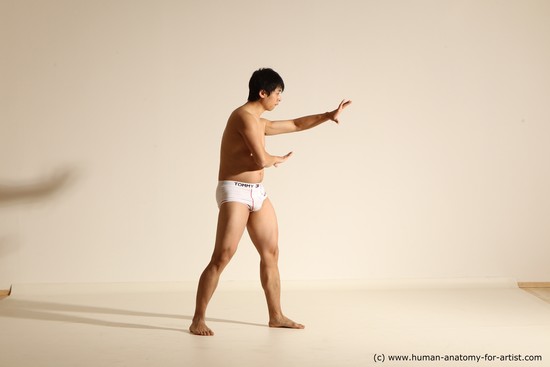 Underwear Martial art Man Asian Moving poses Average Short Black Dynamic poses Academic