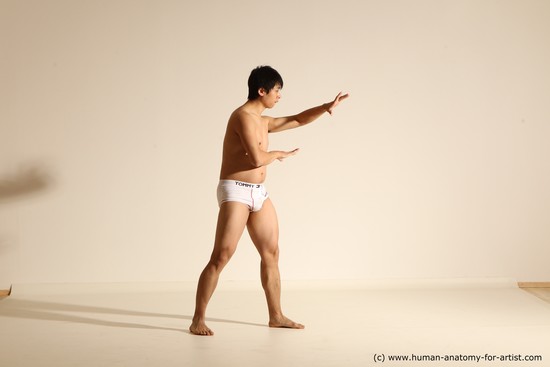 Underwear Martial art Man Asian Moving poses Average Short Black Dynamic poses Academic