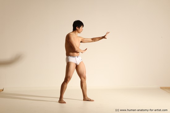 Underwear Martial art Man Asian Moving poses Average Short Black Dynamic poses Academic