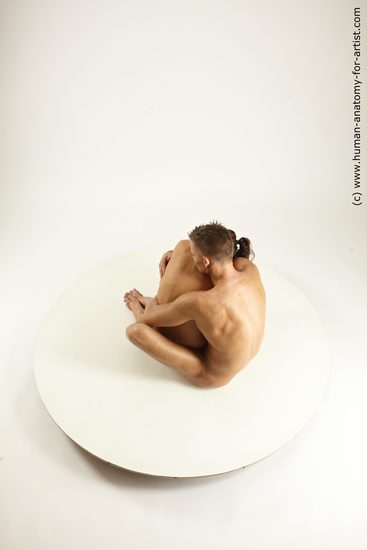 Nude Woman - Man White Sitting poses - simple Athletic Short Blond Sitting poses - ALL Multi angles poses Realistic