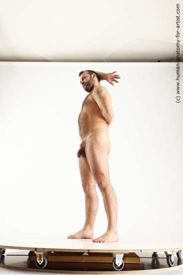 Nude Man White Standing poses - ALL Average Short Brown Standing poses - simple Realistic