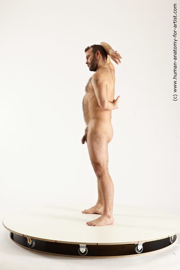 Nude Man White Standing poses - ALL Average Short Brown Standing poses - simple Realistic