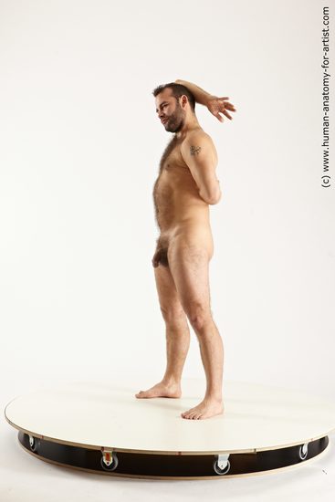 Nude Man White Standing poses - ALL Average Short Brown Standing poses - simple Realistic