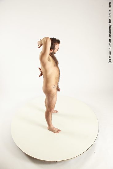 Nude Man White Standing poses - ALL Average Short Brown Standing poses - simple Realistic