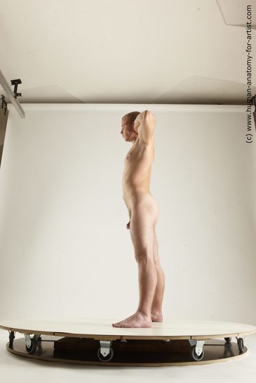 Nude Man White Standing poses - ALL Muscular Bald Standing poses - simple Multi angles poses Realistic