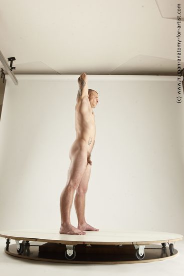 Nude Man White Standing poses - ALL Muscular Bald Standing poses - simple Multi angles poses Realistic