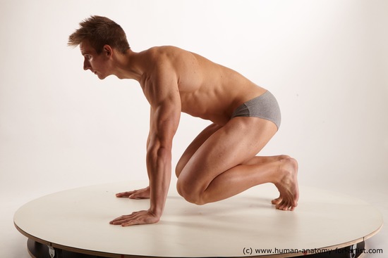 Underwear Man White Sitting poses - simple Muscular Medium Brown Sitting poses - ALL Academic