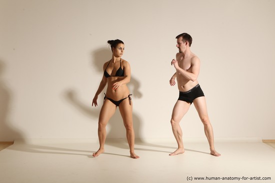 Woman - Man White Average Short Brown Dancing Dynamic poses Academic