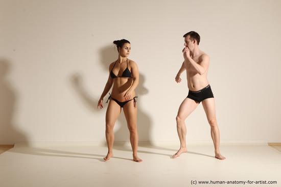 Woman - Man White Average Short Brown Dancing Dynamic poses Academic