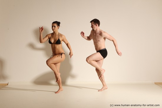 Woman - Man White Average Short Brown Dancing Dynamic poses Academic